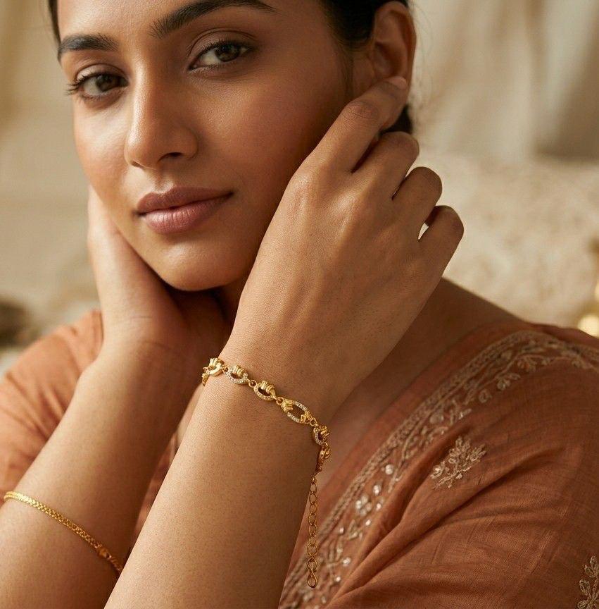 Elegant Gold Plated Chain Bracelet