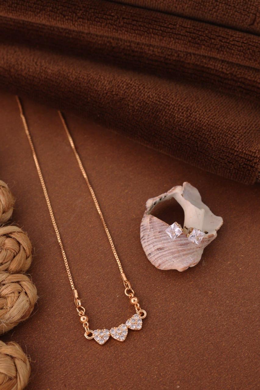 Rose Gold Plated Heart Pendant Necklace
