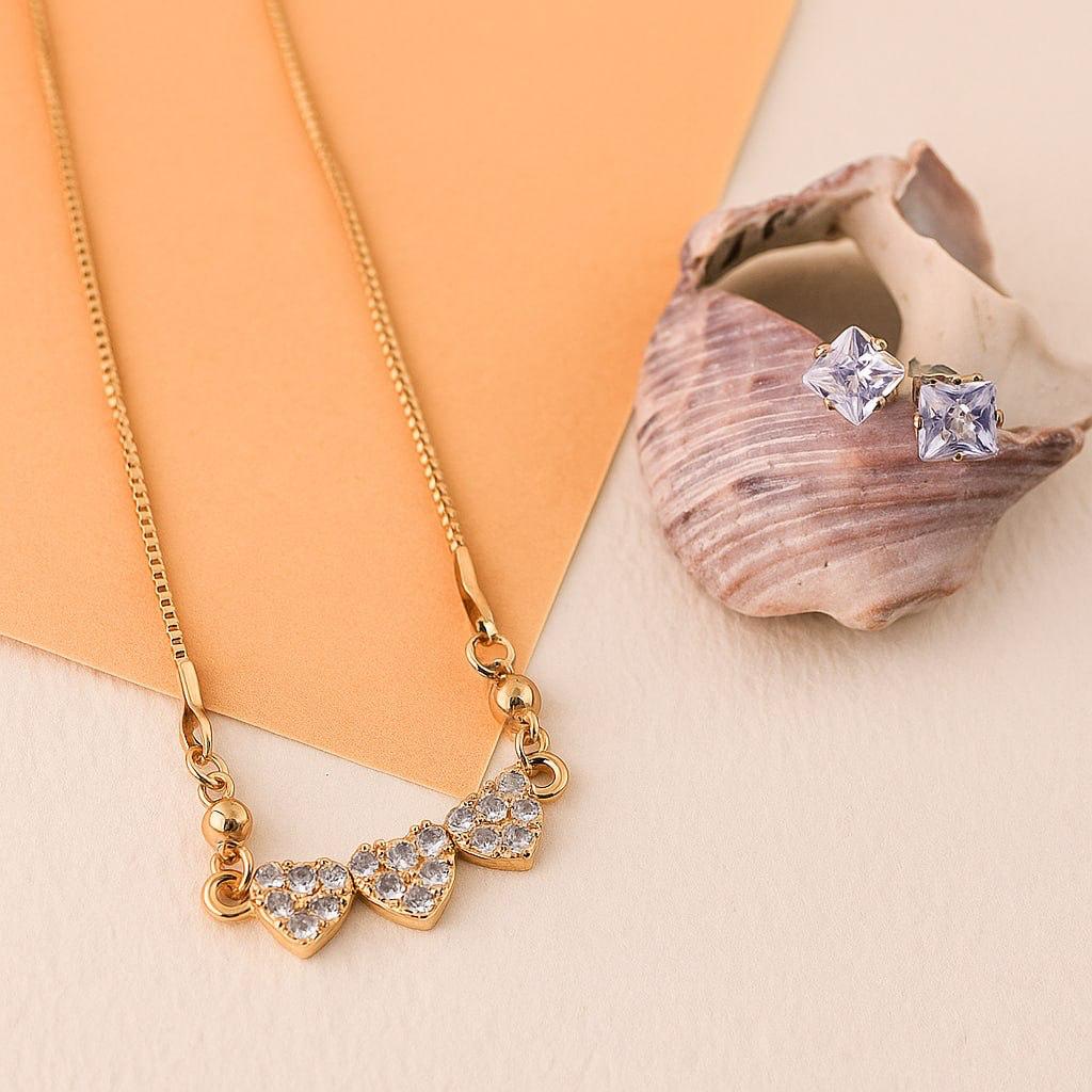 Rose Gold Plated Heart Pendant Necklace