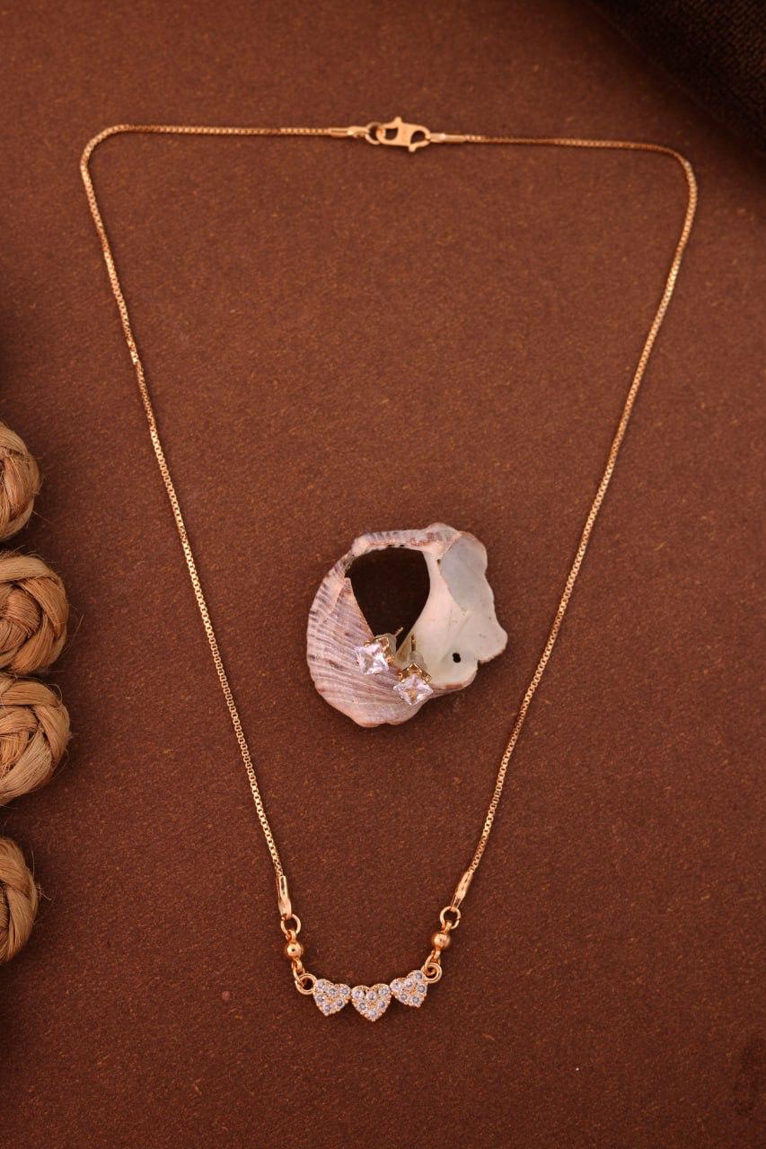 Rose Gold Plated Heart Pendant Necklace