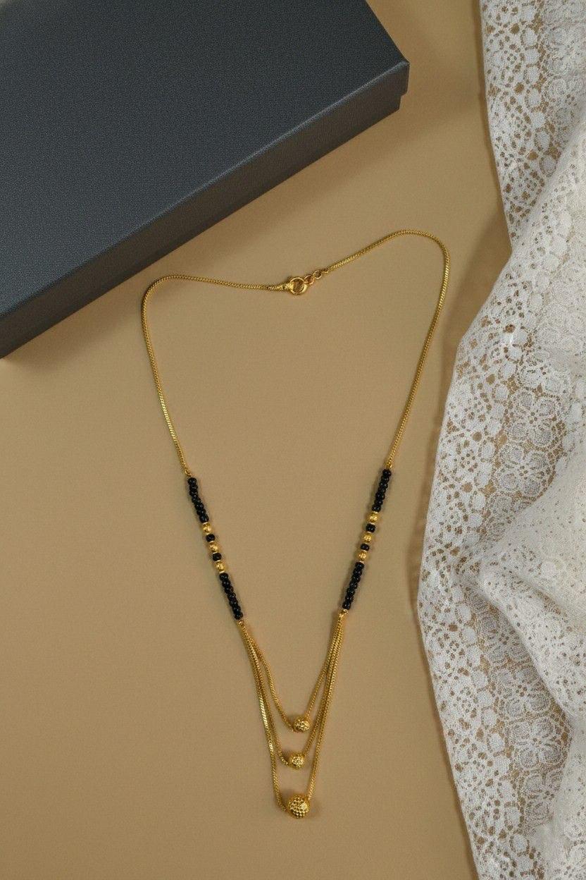 Gold Plated Layered Mangalsutra Necklace
