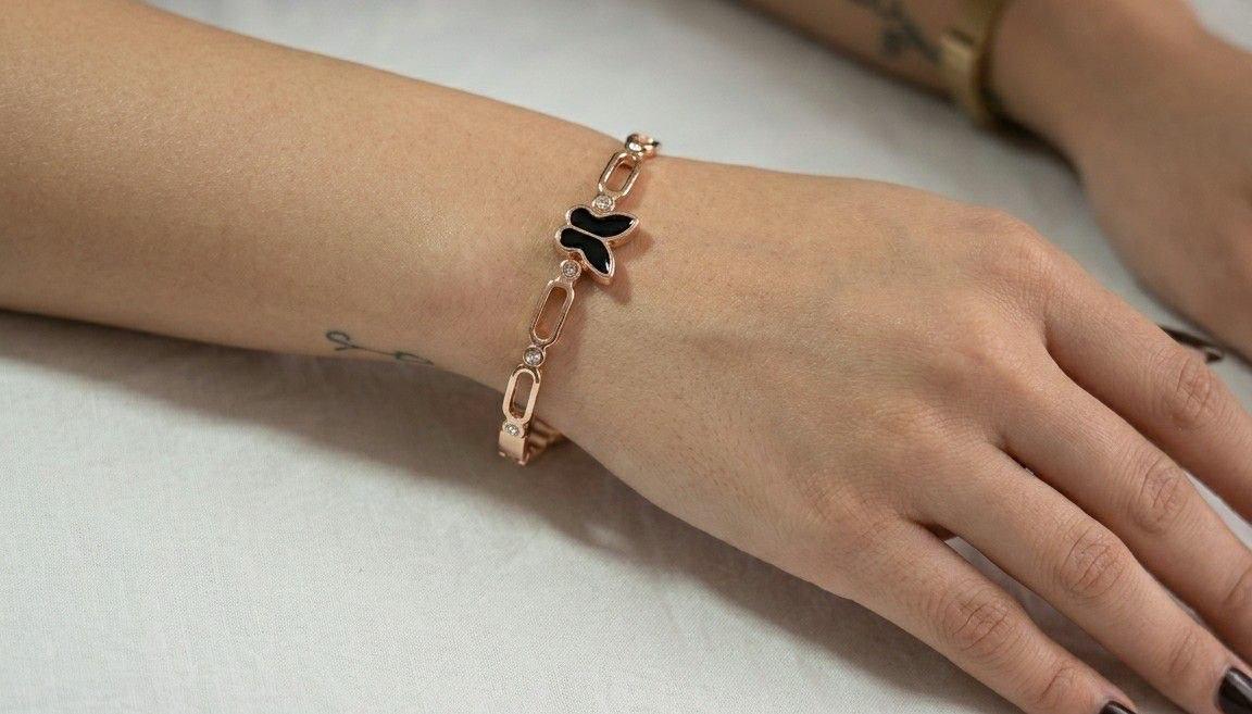 Rose Gold Plated Butterfly Bracelet