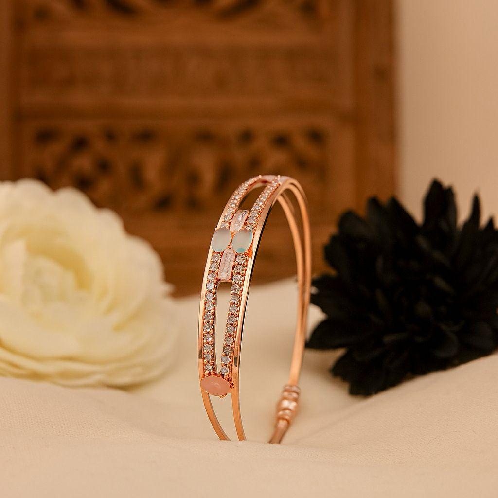 Rose Gold Plated Crystal &amp; Pink Stone Bracelet