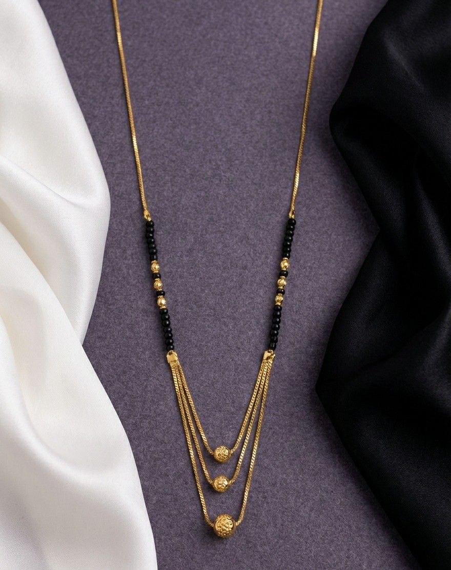 Gold Plated Layered Mangalsutra Necklace