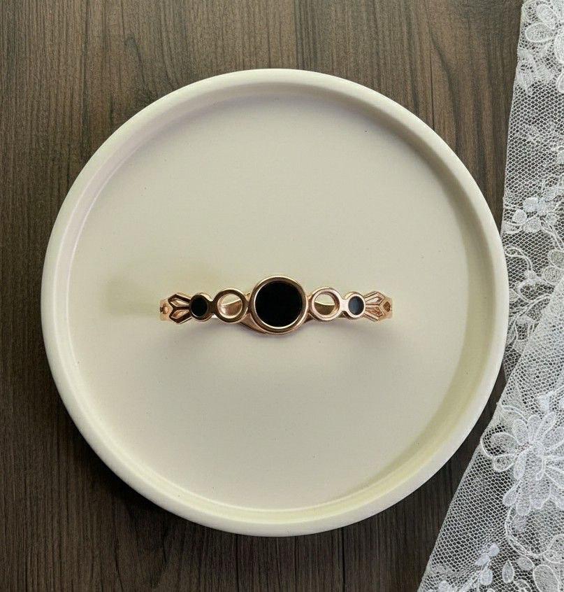 Rose Gold Plated Black Stone Bracelet