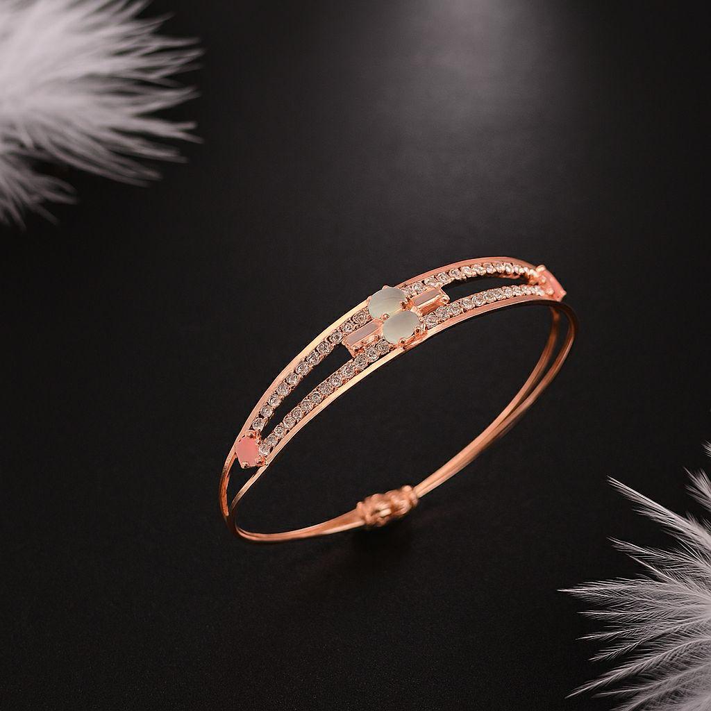 Rose Gold Plated Crystal &amp; Pink Stone Bracelet